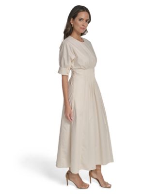 Women's Dolman-Sleeve Pleated Waist Midi Dress