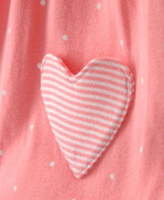Baby Girls' Heart Pocket Flutter-Sleeve Romper