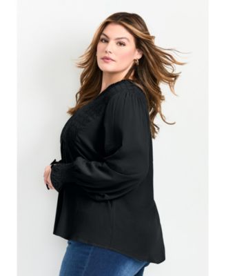 Women's Marcie Shirred Detail Blouse Tops