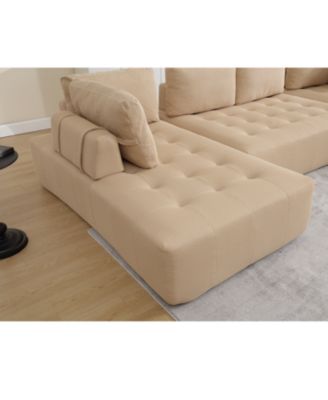 6-Seat Modular Sofa With Mesh Fabric Upholstery