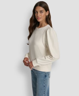 Women's Lace Detail Crewneck Sweatshirt
