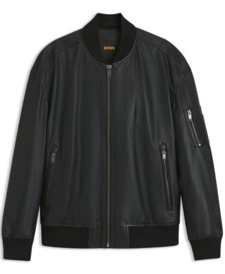 Men's Leather Bomber Jacket
