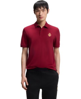 Men's Cotton-Piqu&eacute; Logo Artwork Polo Shirt