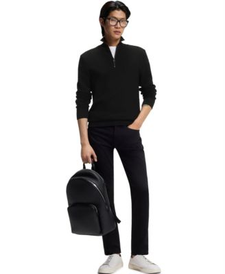 Men's Quarter Zip Cotton Sweater