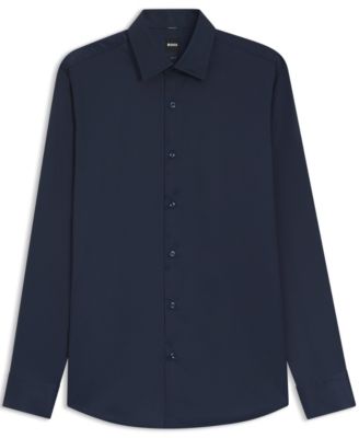 Men's Performance-Stretch Twill Slim-Fit Dress Shirt