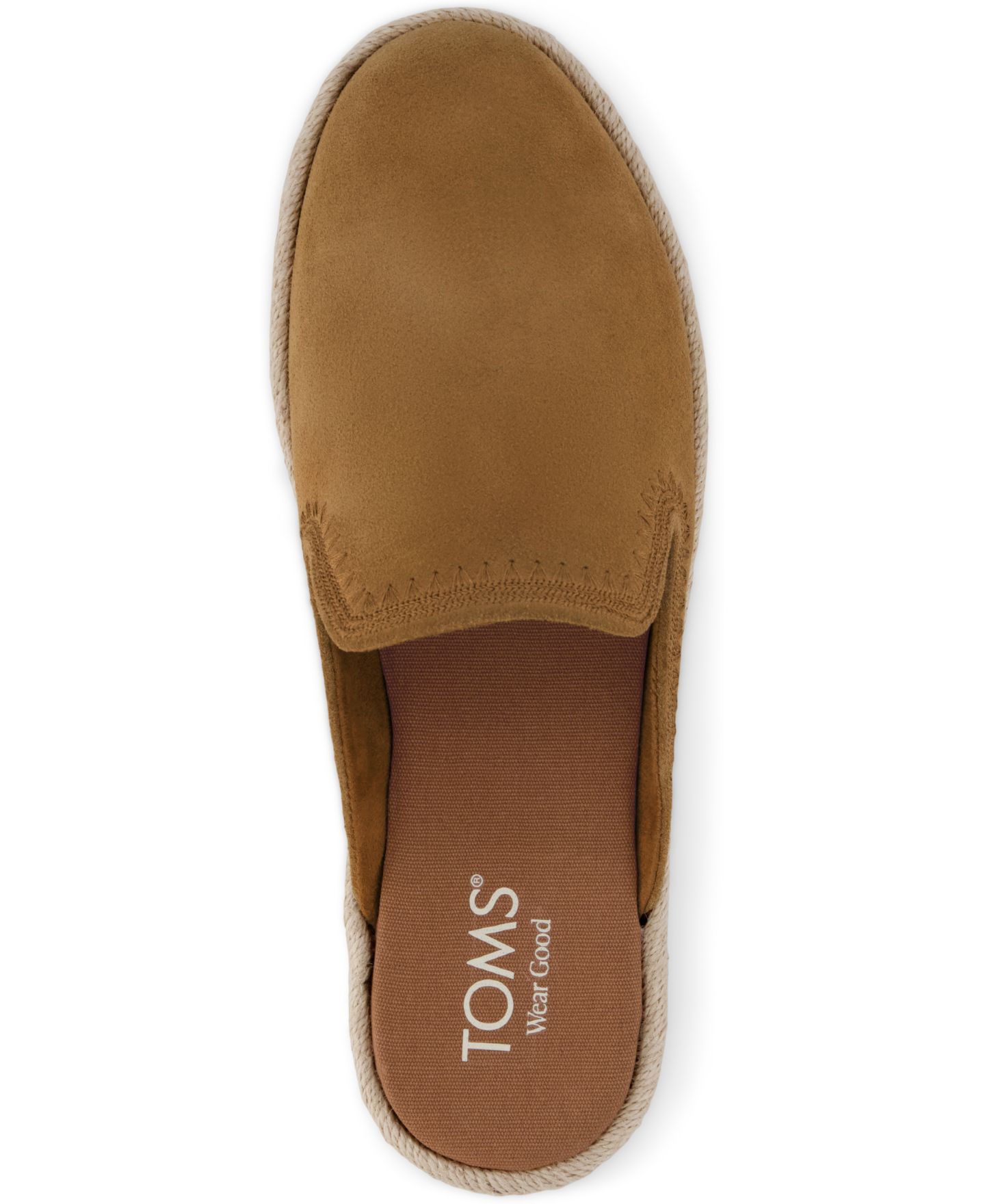 Женские сабо TOMS Santiago Espadrille Round Toe Mules, цвет: Коричневый замшевый — фото 4