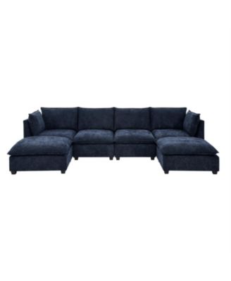 Comfy Cloud Couch Sectional 4 Seat Sofa w/ 2 Ottomans