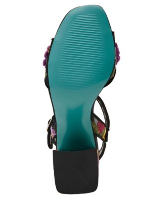 Women's Blare Floral Applique Block Heel Sandals