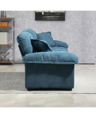 Streamdale Chenille Recliner Sofa with Pillows and Memory Foam