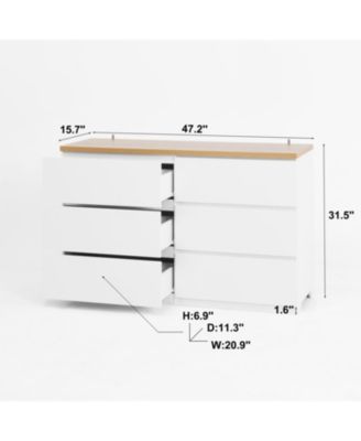 Streamdale 6-Drawer Wood Storage Cabinet Organizer for Bedroom, Entryway, Hallway