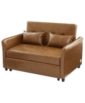 51.57" Convertible Sleeper Bed, Adjustable Oversized Armchair with Three USB Ports for Small Space