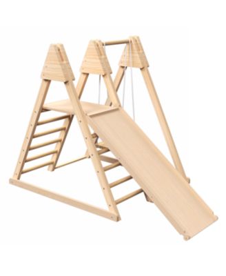  4-in-1 Juniper Foldable Indoor Play Gym for Kids Swing, Slide, Ladder, Climbing Wall