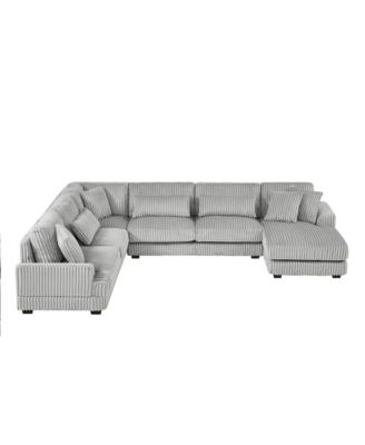 Streamdale 129" U-Shaped Sectional Sofa in Corduroy with Chaise