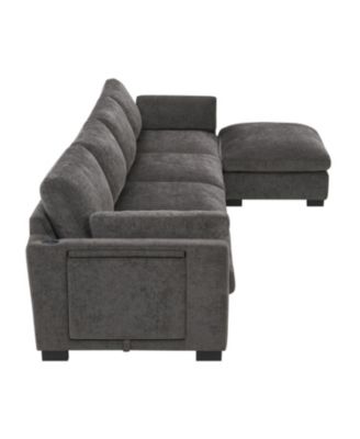 130" Modular Sectional Sofa with Folding Table & Charging