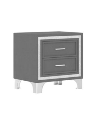 Streamdale Queen Upholstered LED Bed Set with 2 Nightstands