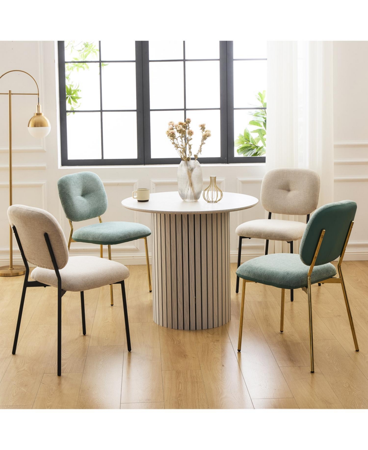 Streamdale Furniture Bamboo & Turquoise Dining Set