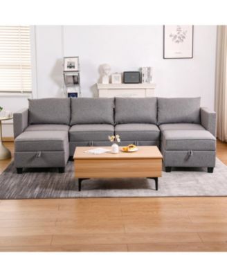 Convertible Modular Sectional Sofa Couch - Dark Grey