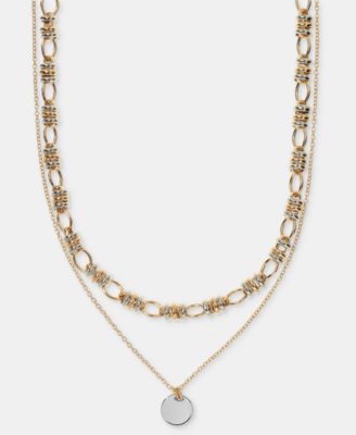 Gold-Tone Stone Pendant Layered Necklace, 18" + 3" extender