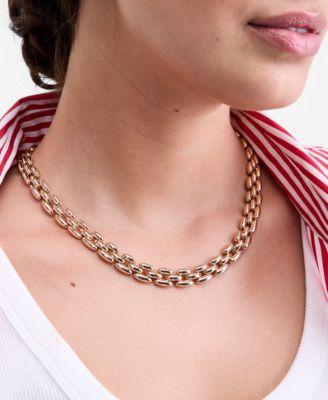 Gold-Tone Panther Link Collar Necklace, 16" + 3" extender