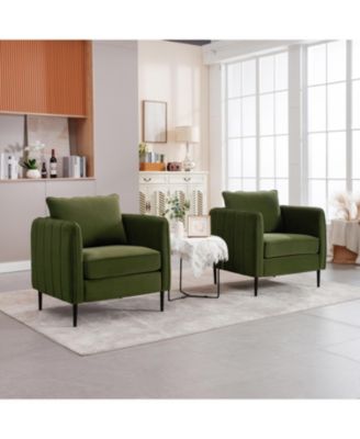 Velvet Accent Chair with Metal Legs