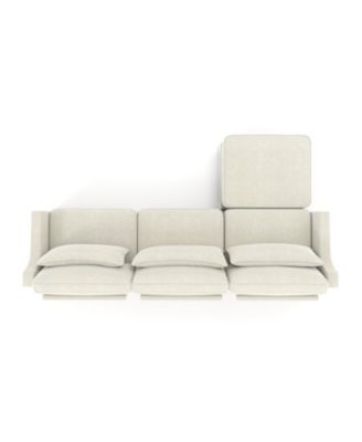 Chenille 3-Seater Sofa w/ Ottomans - Beige