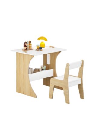 Kids Wooden Table & Chair Set - Convertible Tabletop