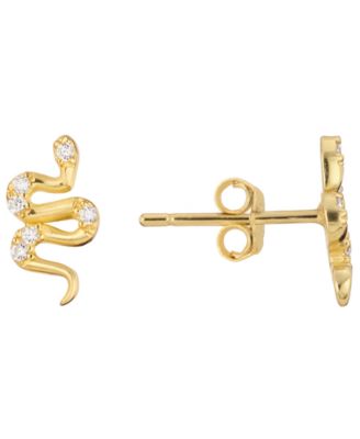 Cubic Zirconia Snake Stud Earring