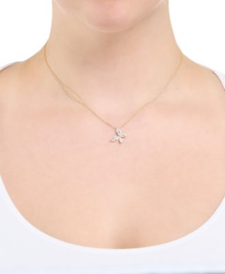 Cubic Zirconia Butterfly Pendant Necklace