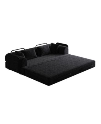 78.7" Convertible Sleeper Sofa Bed with Pillow & Side Pocket