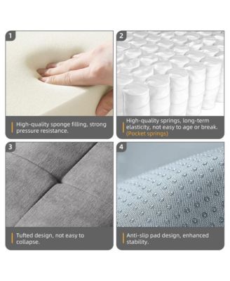 Streamdale Modern Oversized Chenille Sectional Sofa with Ottoman & Pillows