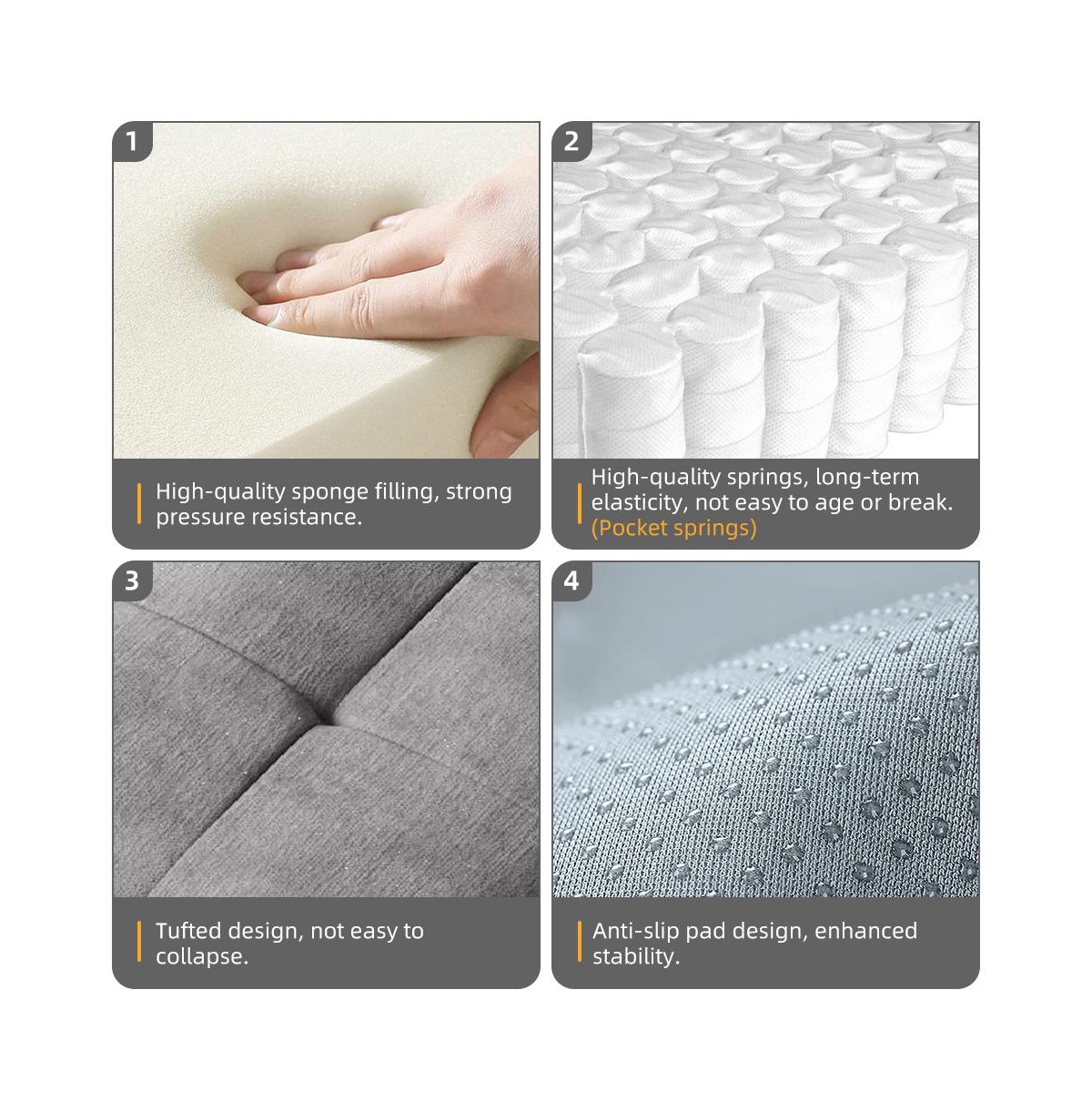 Streamdale Furniture Streamdale Modern Oversized Chenille Sectional Sofa with Ottoman & Pillows