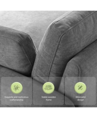 Oversized Chenille Sofa Chair - Wide Deep Seat, Modern Armchair