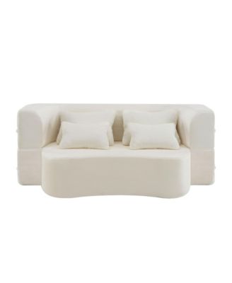  Queen White Floor Sofa Bed with Pillows