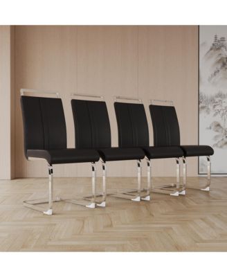 63" Cream MDF Dining Table & PU Chair Set