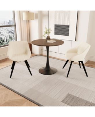 Streamdale 31.5" Walnut Round Dining Set- Table & 2 Chairs