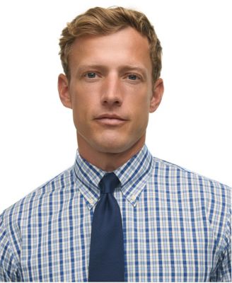Men's Regular-Fit Check Pinpoint Dress Shirt
