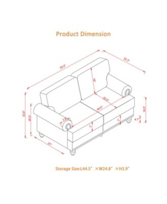 59.5" Modern Beige Loveseat