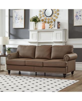 Streamdale Modern Classic Brown Leather 2+3 Seater Sofa Set