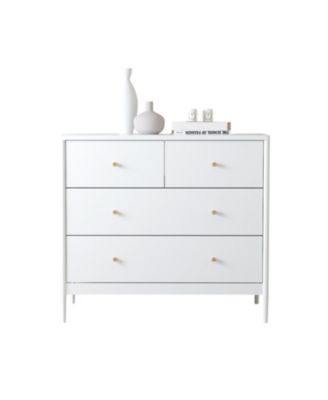 Streamdale White 4-Drawer Kids Dresser - Toddler Bedroom/Nursery Storage