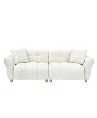 Streamdale Teddy Sofa Beige with Pillows - 93.7" - Apartment/Office/Living Room