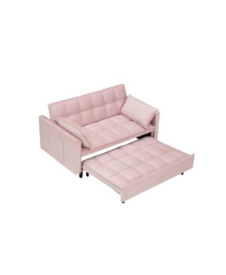 Modern Velvet Sleeper Sofa with Pillows & Pockets