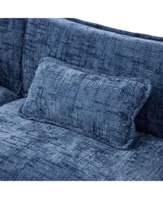  Oversized Sectional Sofa Cloud Couch w/ Ottoman, USB & Phone Holder