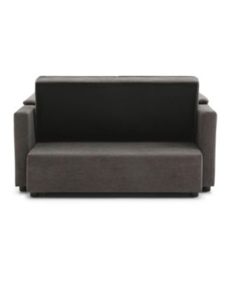 55" Velvet Pull Out Sofa Bed w/ USB, Pockets, Pillows