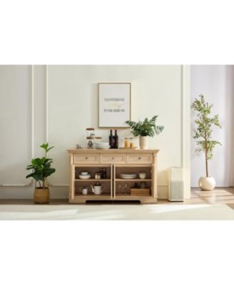  Farmhouse Kitchen Storage Cabinet, Roman Column Coffee Bar/Wine Cooler