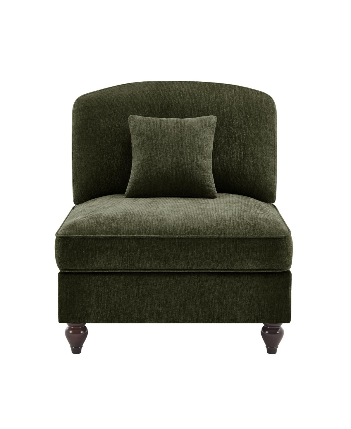 Streamdale Furniture Armless Sofa Chenille W/1 Pillow -Green