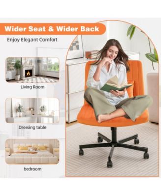 Orange Velvet Criss Cross Office Chair
