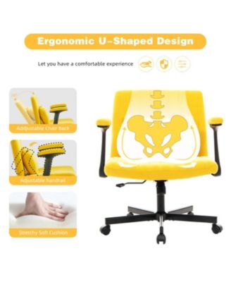 Streamdale  Linen Ergonomic Office Chair with Wheels