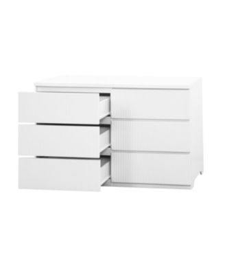 6 Drawer Wood Storage Cabinet Dresser Organizer