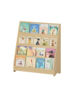 Streamdale 4-Tier Kids Bookshelf, Toddler Book Display, Natural