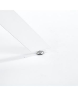 Modern Glass Dining Table White Legs 90x90cm